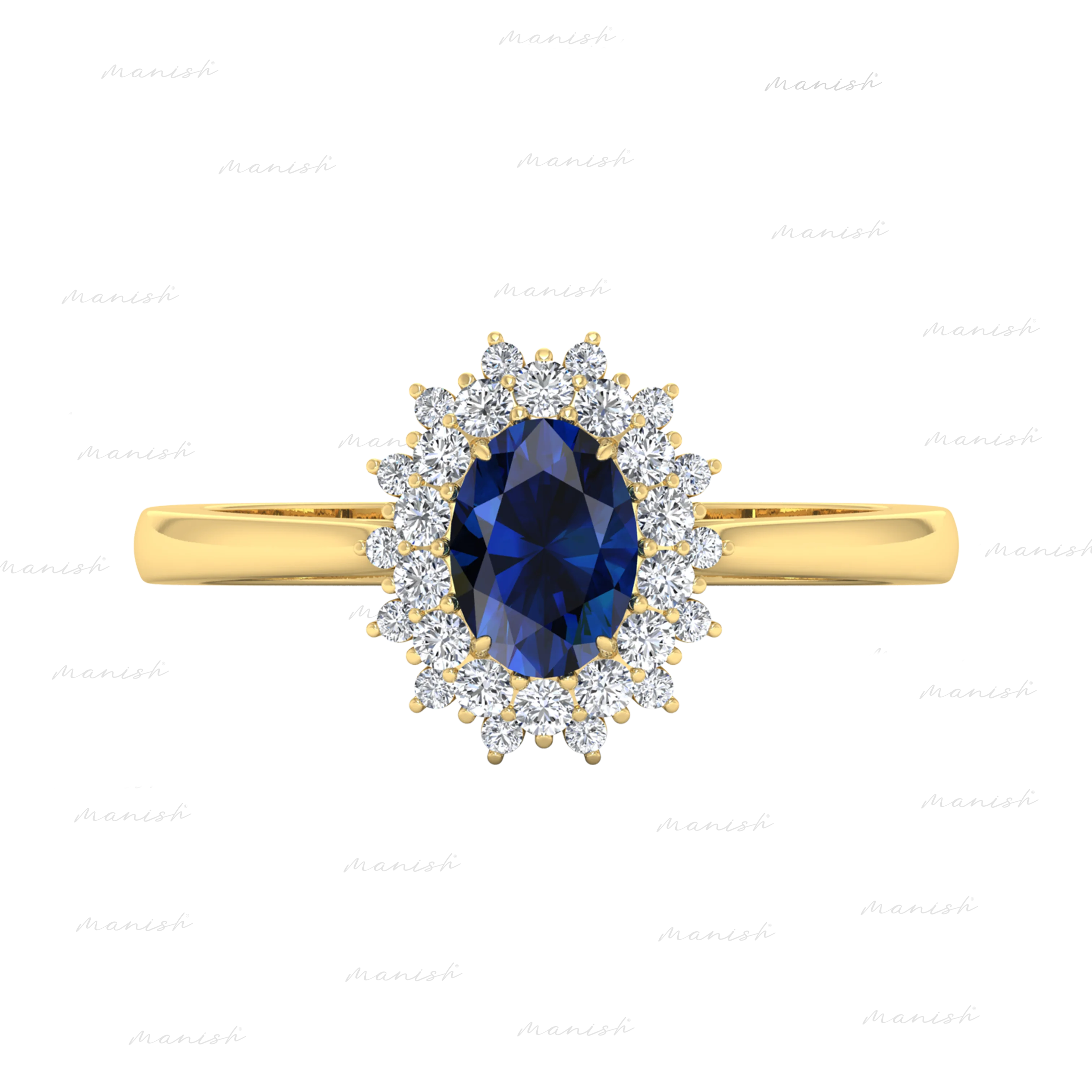 Ele Diamond and Blue Sapphire Ring